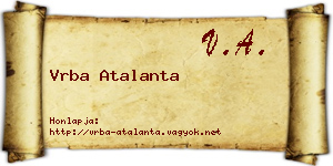 Vrba Atalanta névjegykártya
